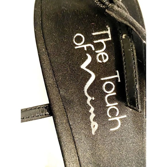 The Touch of Nina Size 8 Black Strappy Womens Sandal 2.5 Inch Heel Worn Once - Picture 3 of 7